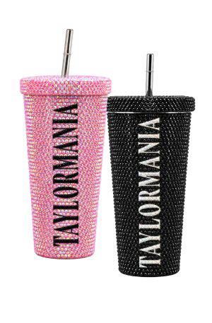 Rhinestone Bling Tumbler with Straw